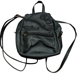 cute black pleather hello kitty mini backpack